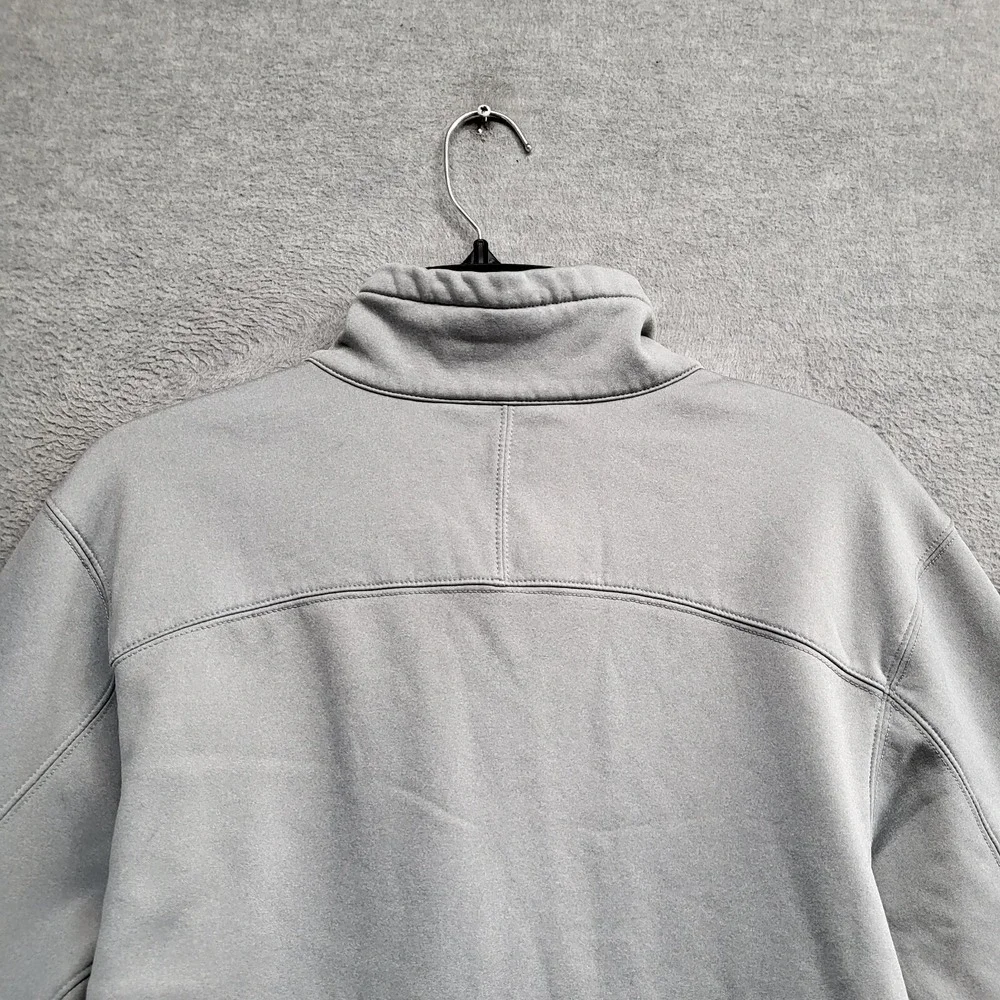 The North Face Men Sweatshirt Medium Gray Full‎ Zip Embroidered Mock Neck